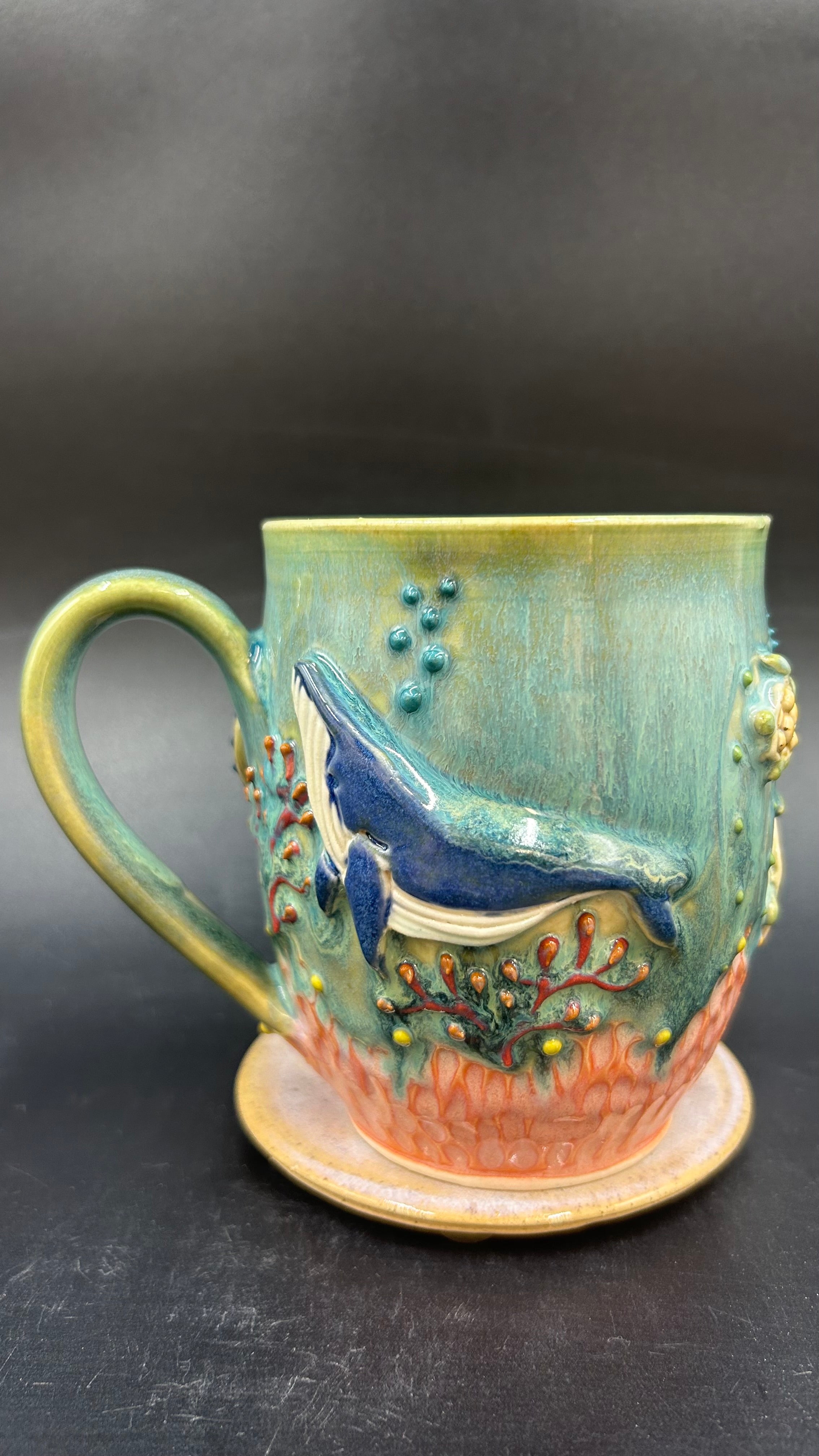 LARGE wrap around whale / turtle mug