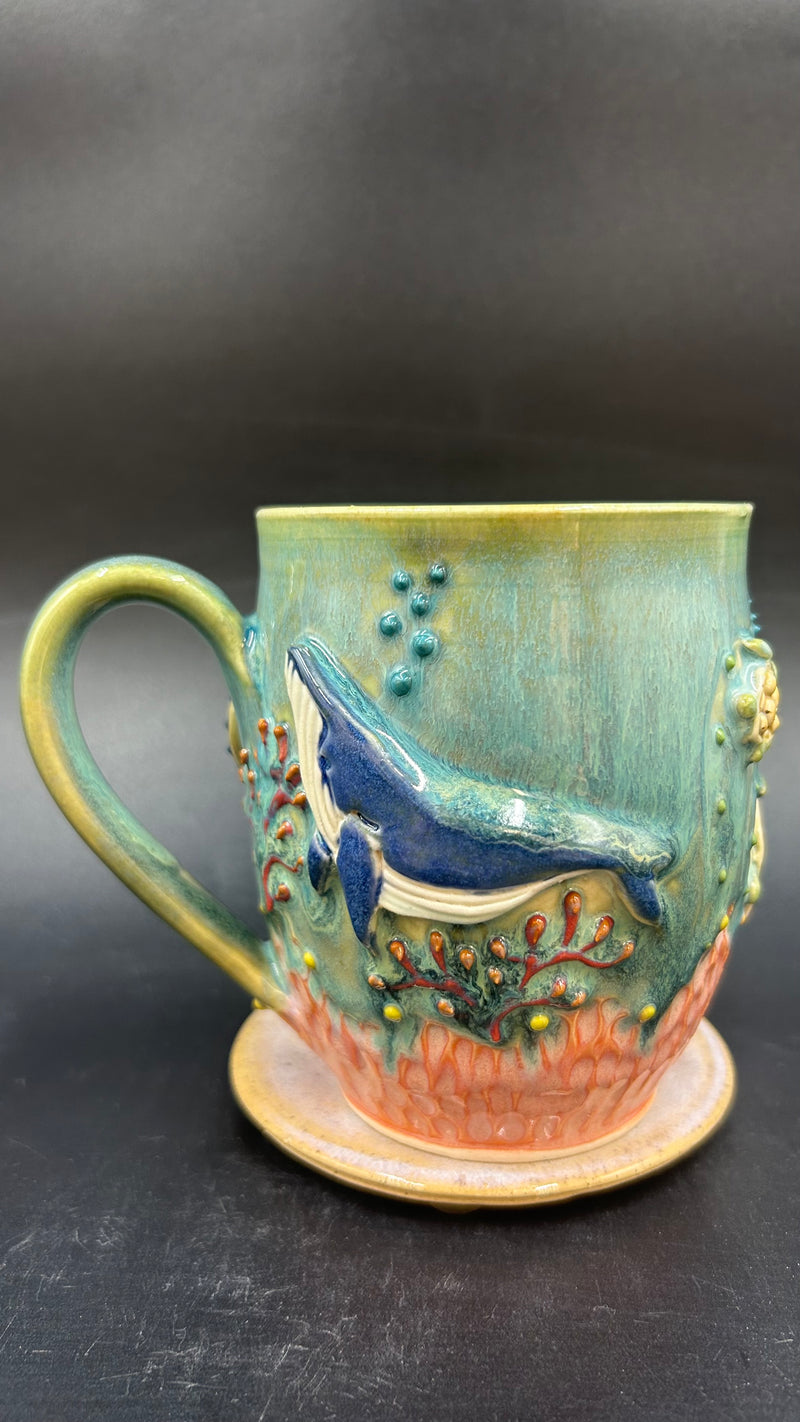 LARGE wrap around whale / turtle mug
