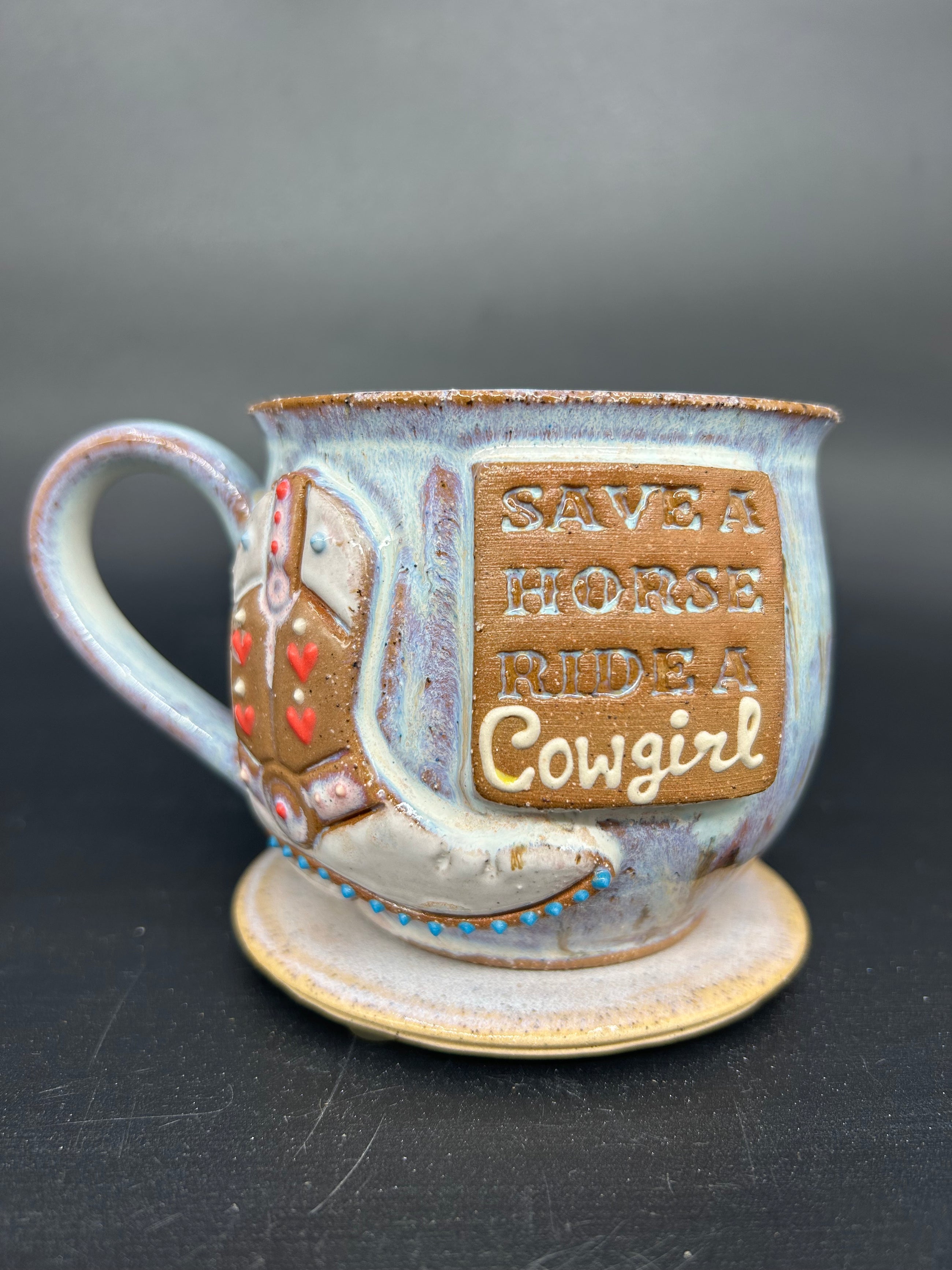 Country cowgirl boot mug - SAVE A HORSE RIDE A COWGIRL
