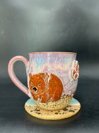 MEDIUM Australian wombat / butterfly mug 1