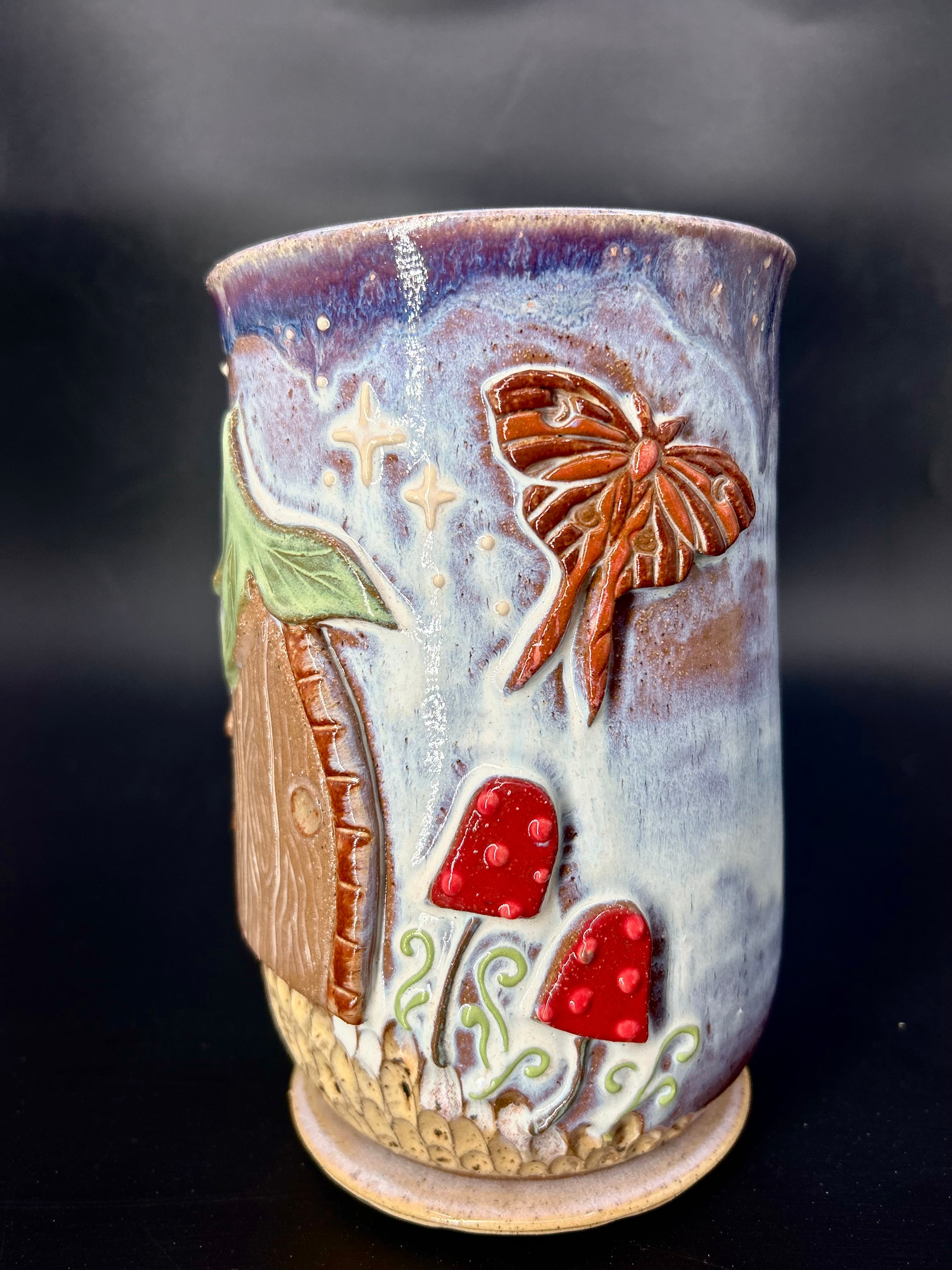 NEW - fairy door / Moth - mushroom VASE