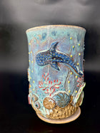 WRAP AROUND Ocean Animal - Coral VASE