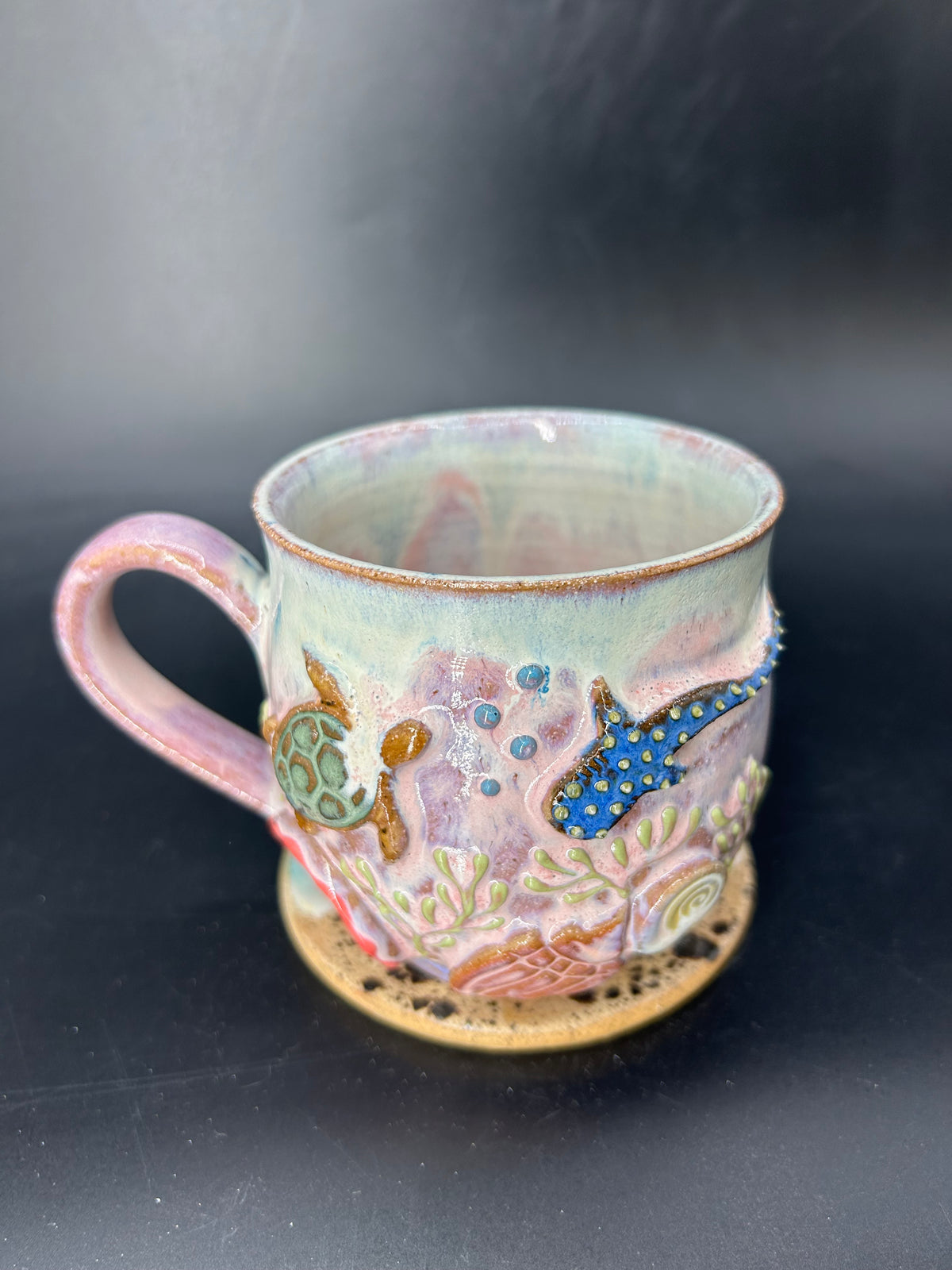MEDIUM turtle / whale shark mug 6