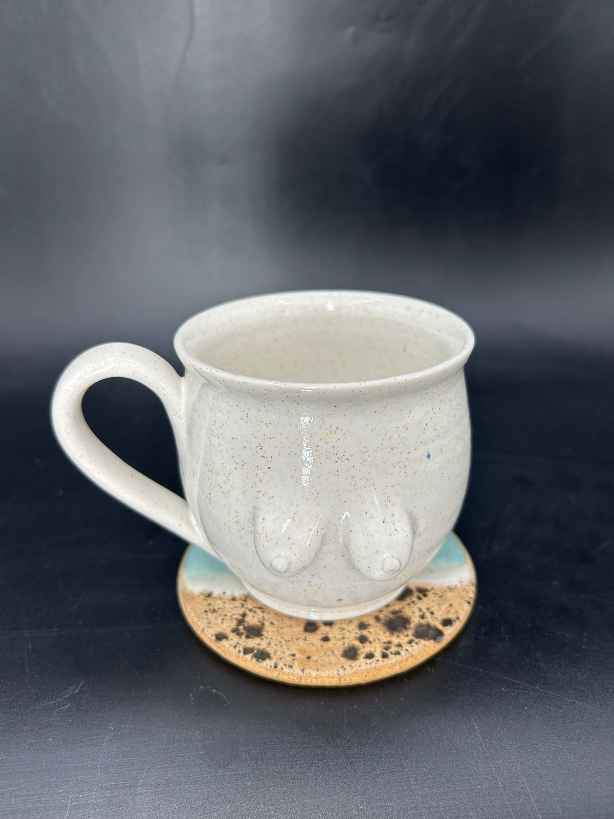 MEDIUM speckle boobie mug
