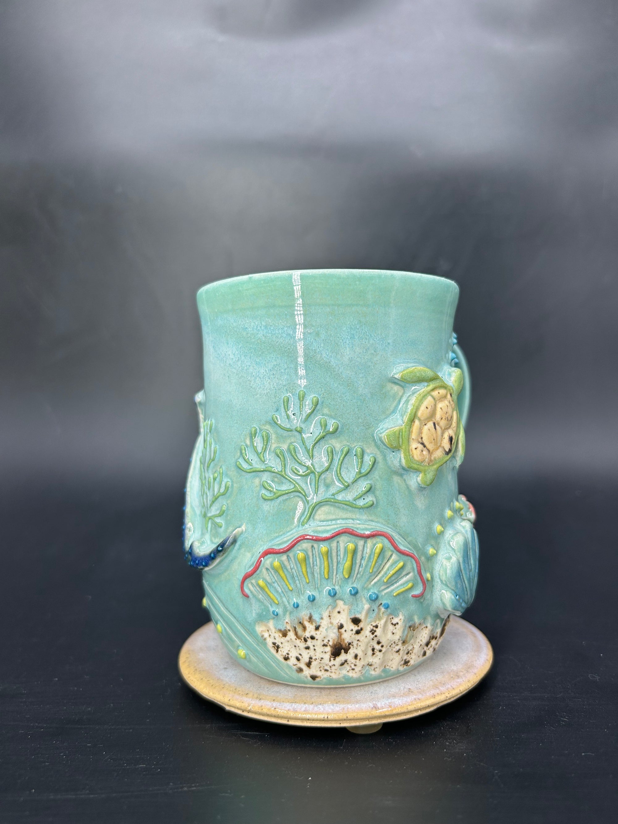 LARGE WRAP AROUNG whale shark / turtle mug 7