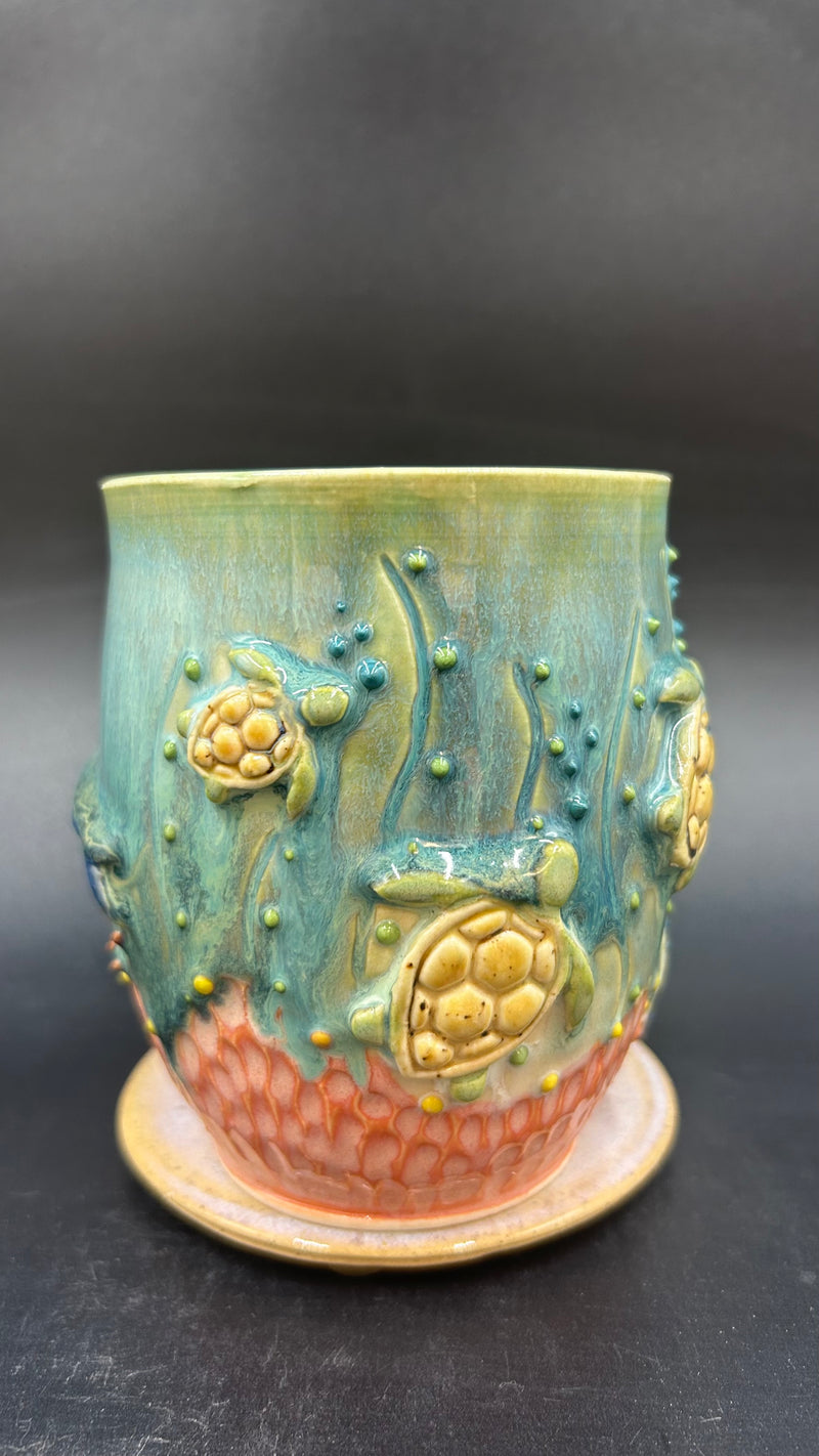 LARGE wrap around whale / turtle mug