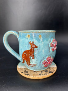MEDIUM Australian kangaroo / flower mug 12