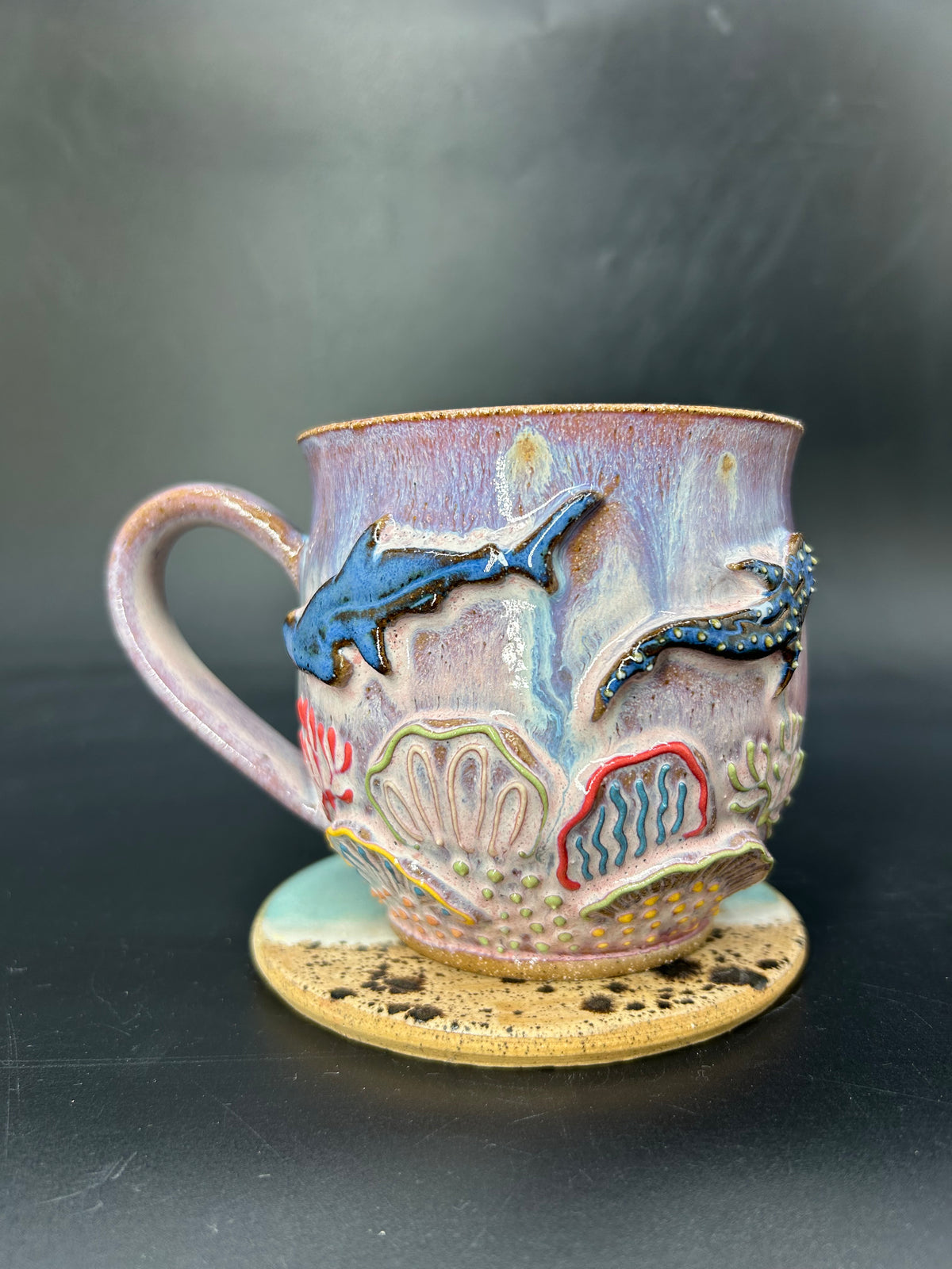 MEDIUM whale shark / hammer head mug 7