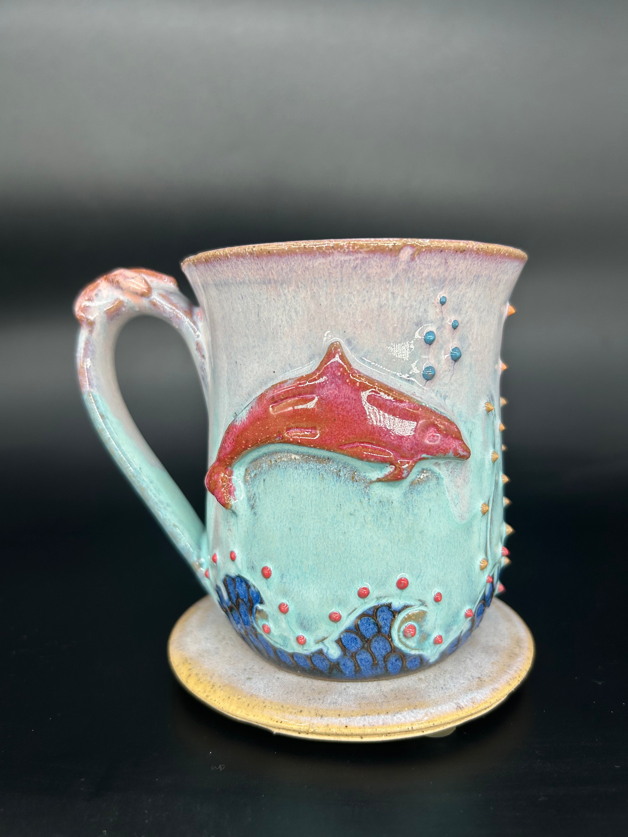 MEDIUM Dolphin Mug / starfish handle
