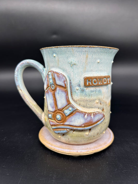 MEDIUM Country cowgirl boot mug - HOWDY 9