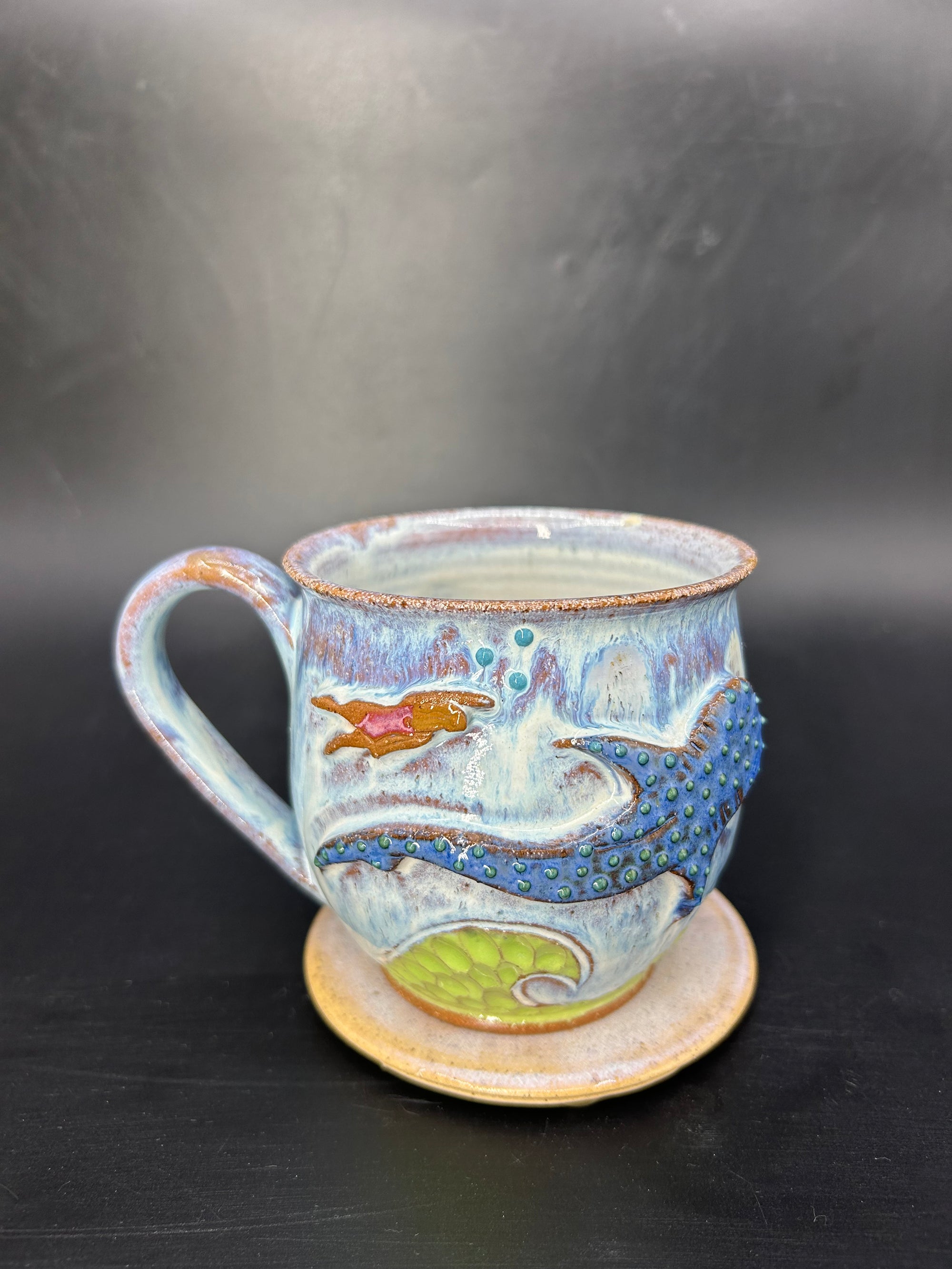 MEDIUM whale shark / swimmer mug 2