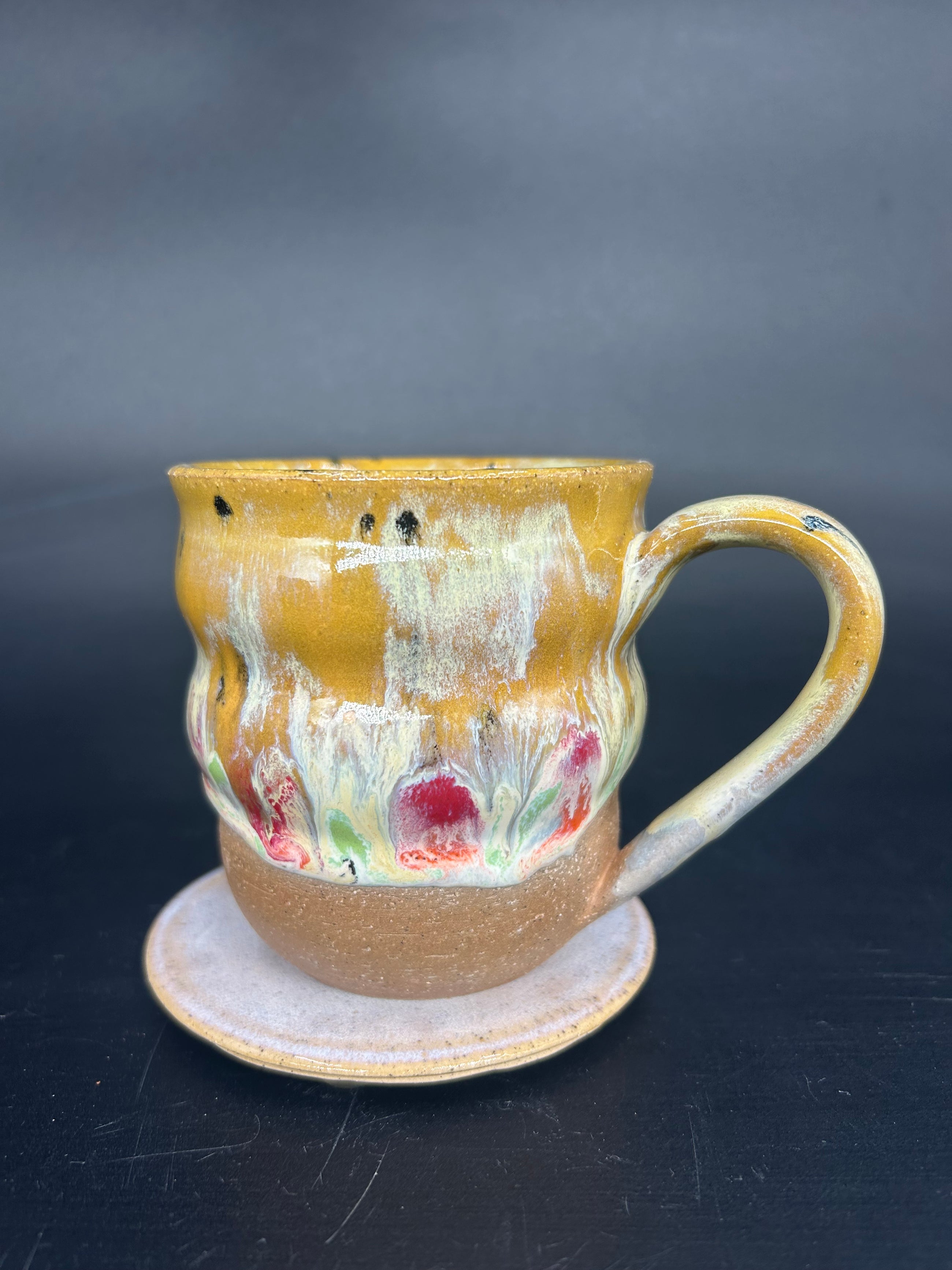 MEDIUM Bubble drippy glaze mug 23