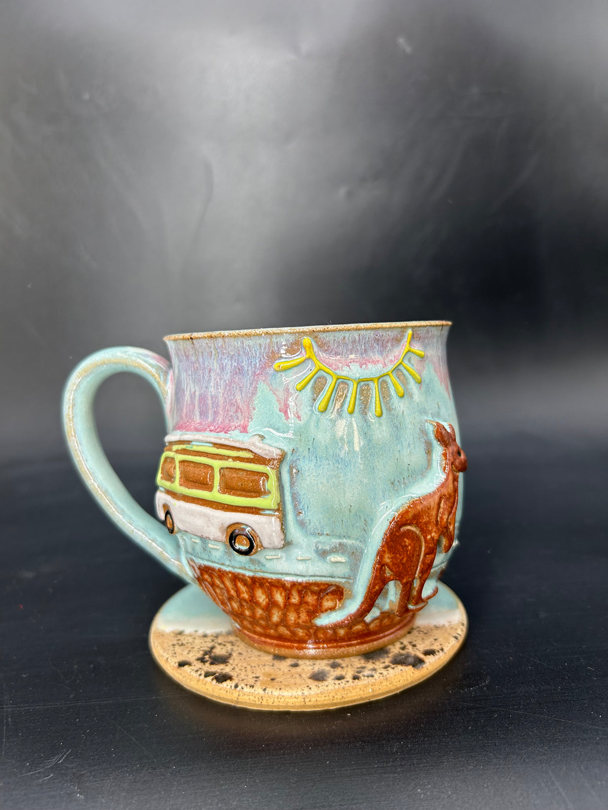 MEDIUM Australian kangaroo / kombi van mug 2