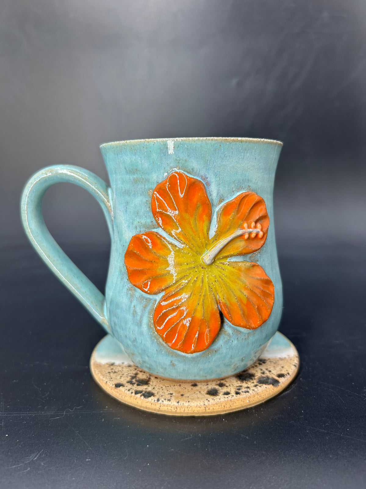 MEDIUM hibiscus flower mug 10