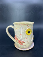 LARGE WRAP AROUND bee / flower / dragonfly / butterfly mug 10