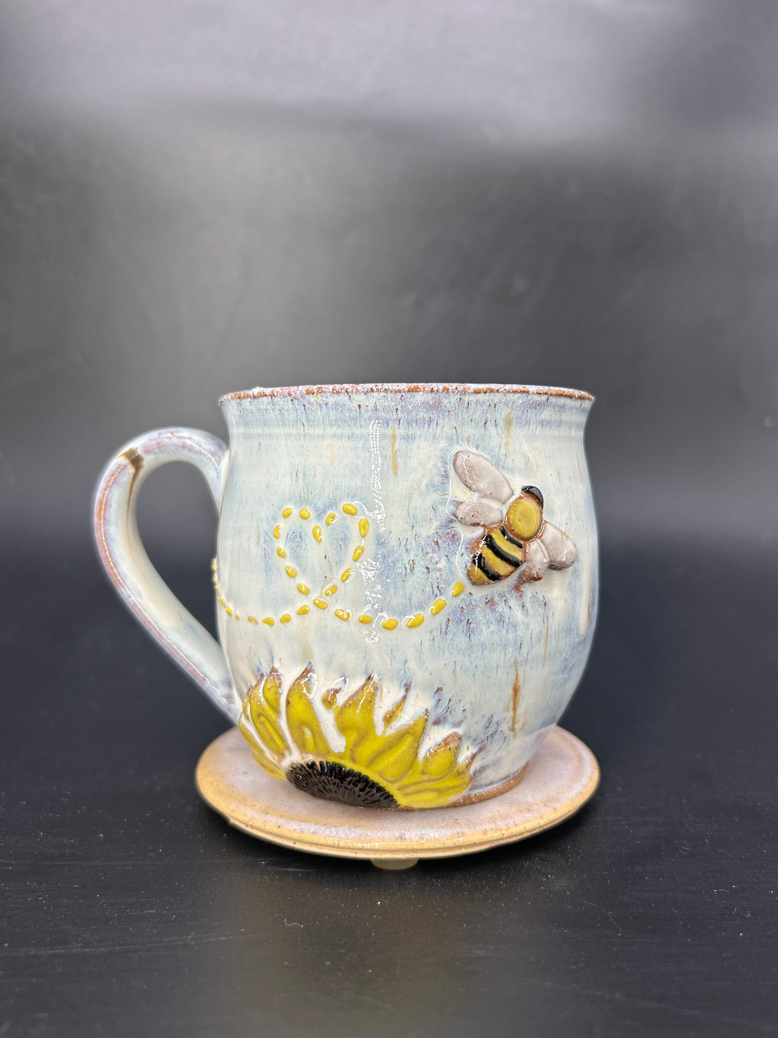 MEDIUM sunflower / bee mug 3
