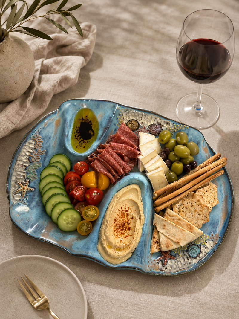 NEW - LARGE  CHARCUTERIE BOARD - textured coral