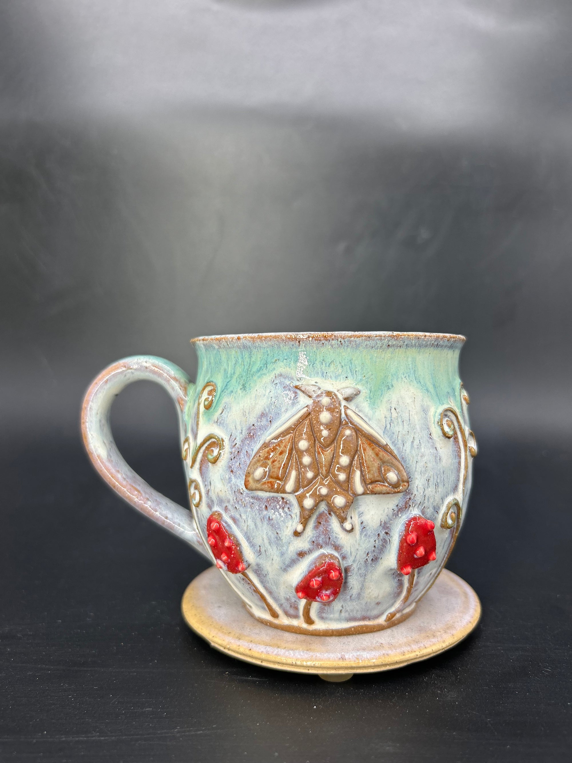 MEDIUM moth / mushroom mug 15