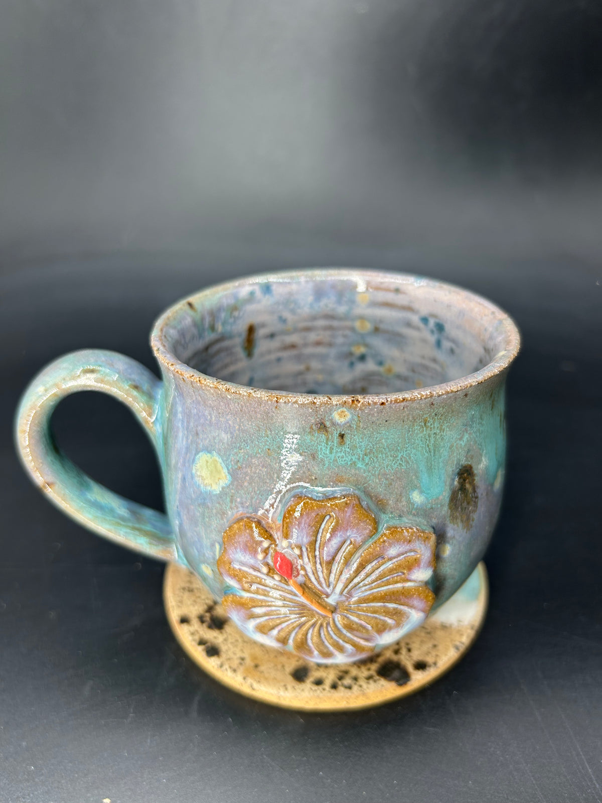 IMPERFECT - MEDIUM hibiscus mug 11