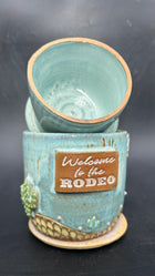 NEW - WRAP AROUND country cactus BUTTER BELL - welcome to the rodeo