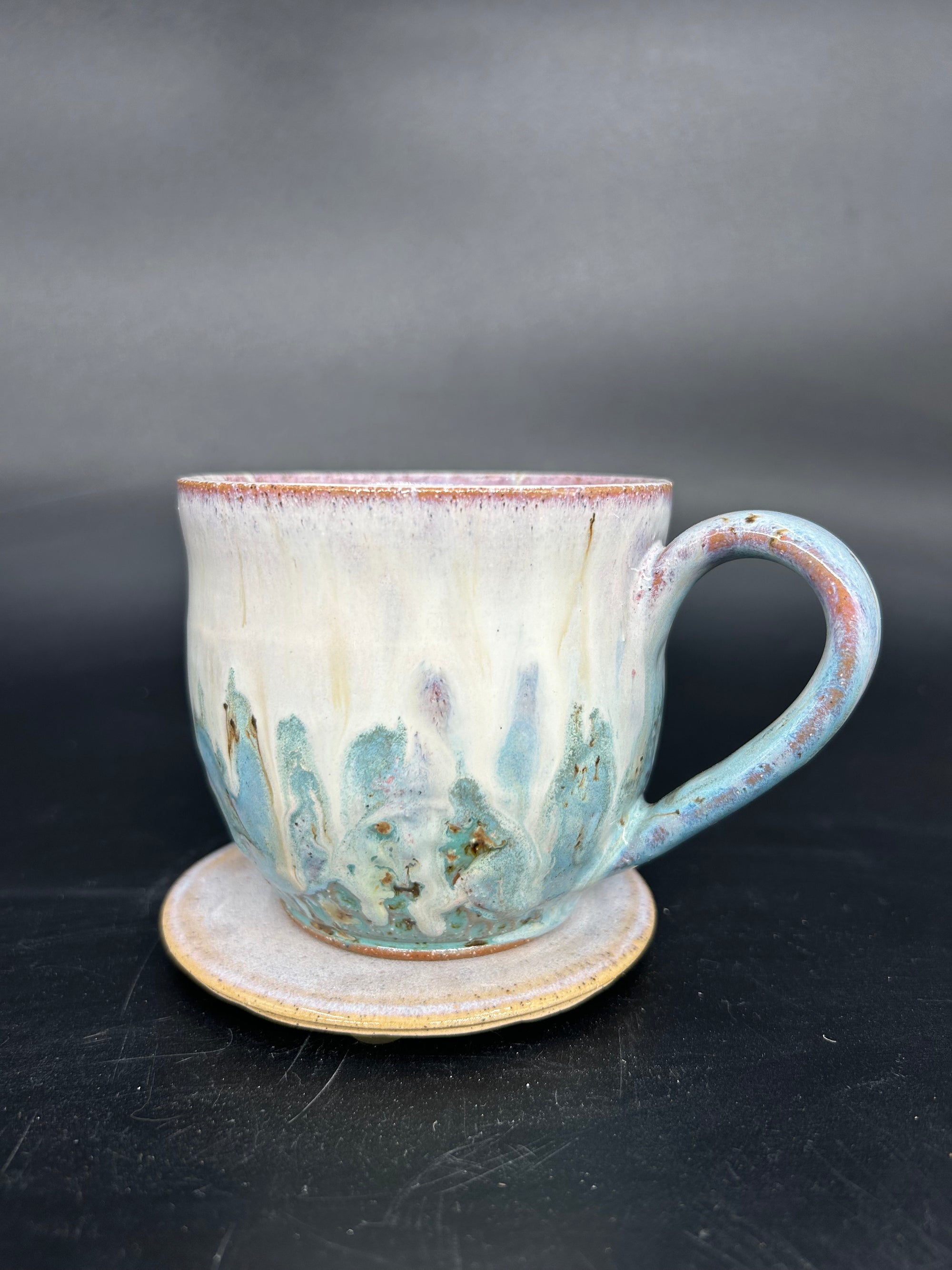 MEDIUM Wave drippy glaze mug 21