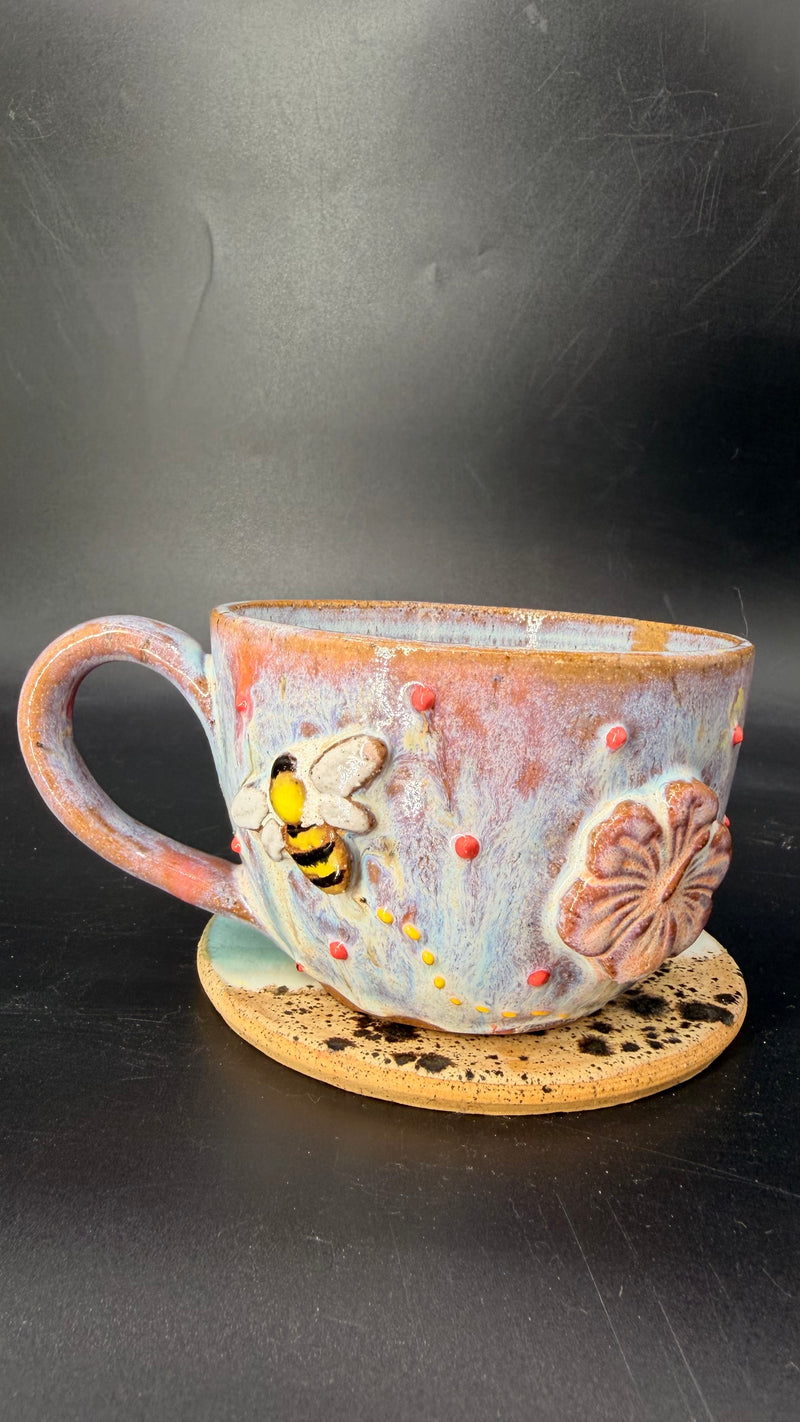 Small - Bee / Hibiscus Coffee Cup