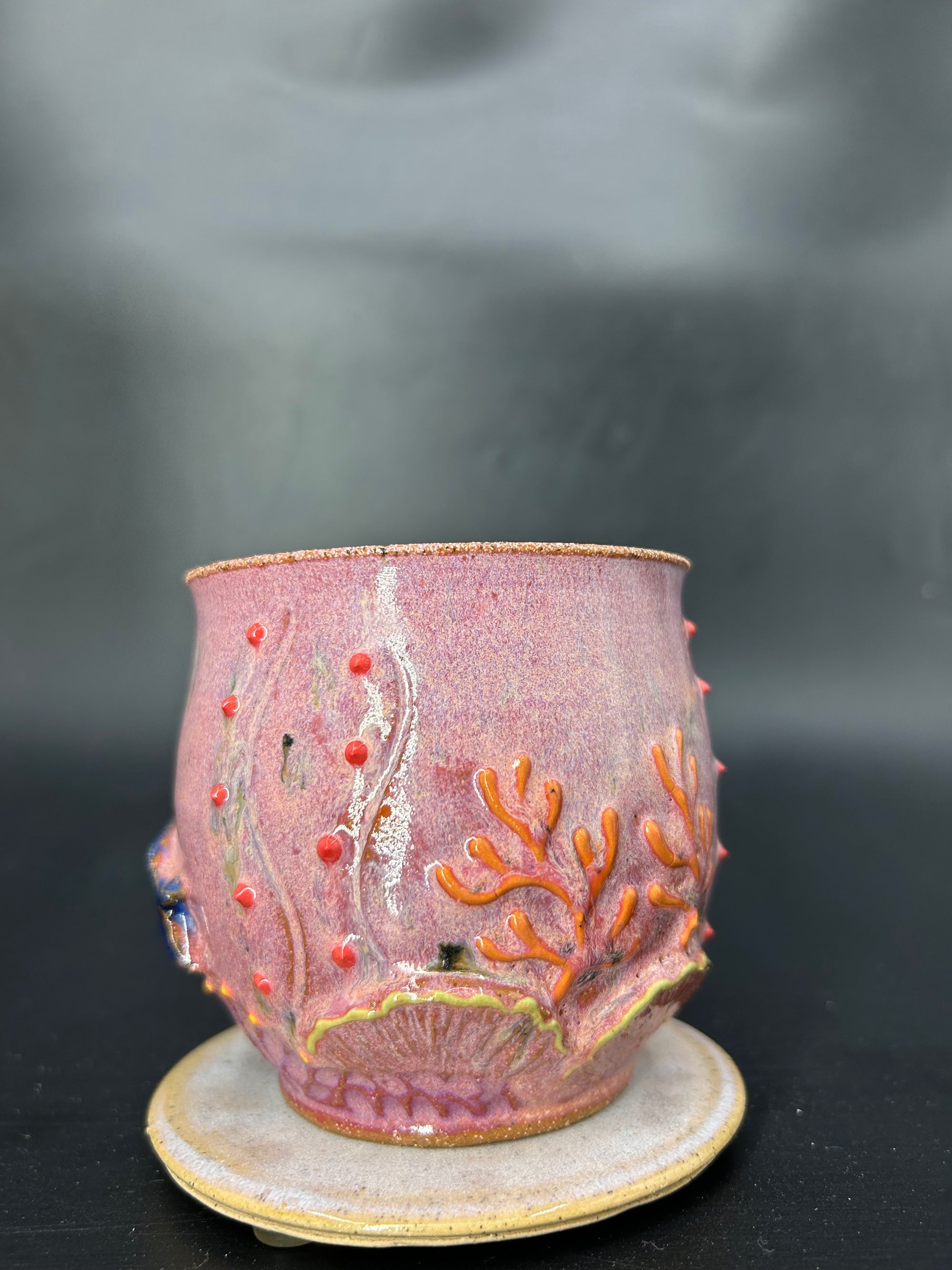 MEDIUM WRAP AROUND whale coral mug 20