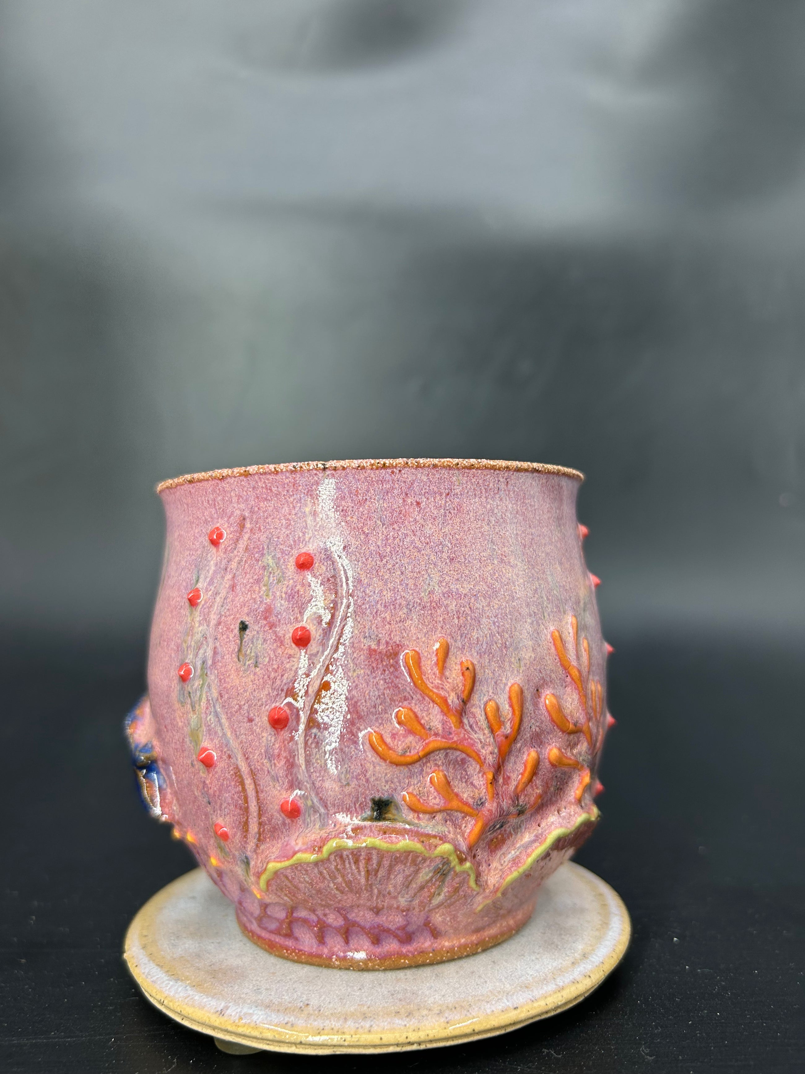 MEDIUM WRAP AROUND whale coral mug 20