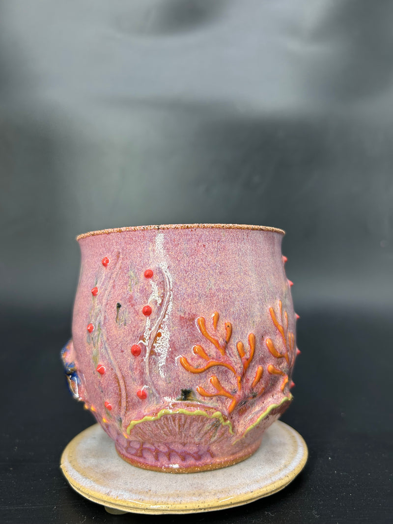 MEDIUM WRAP AROUND whale coral mug 20