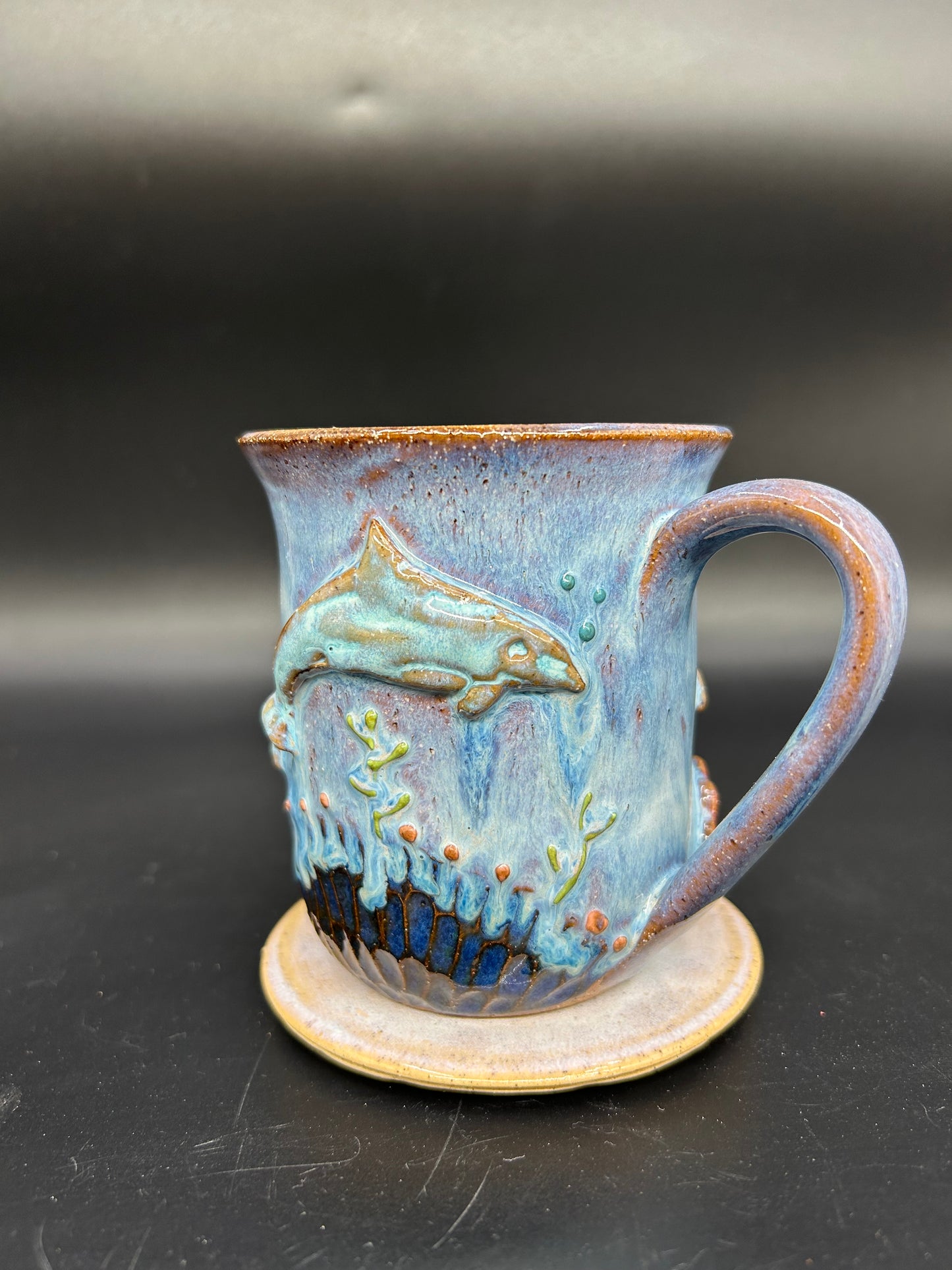 MEDIUM Wrap Around Dolphin Mug 2