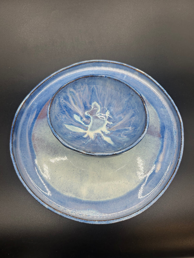 NEW - blue CHIP & BOWL