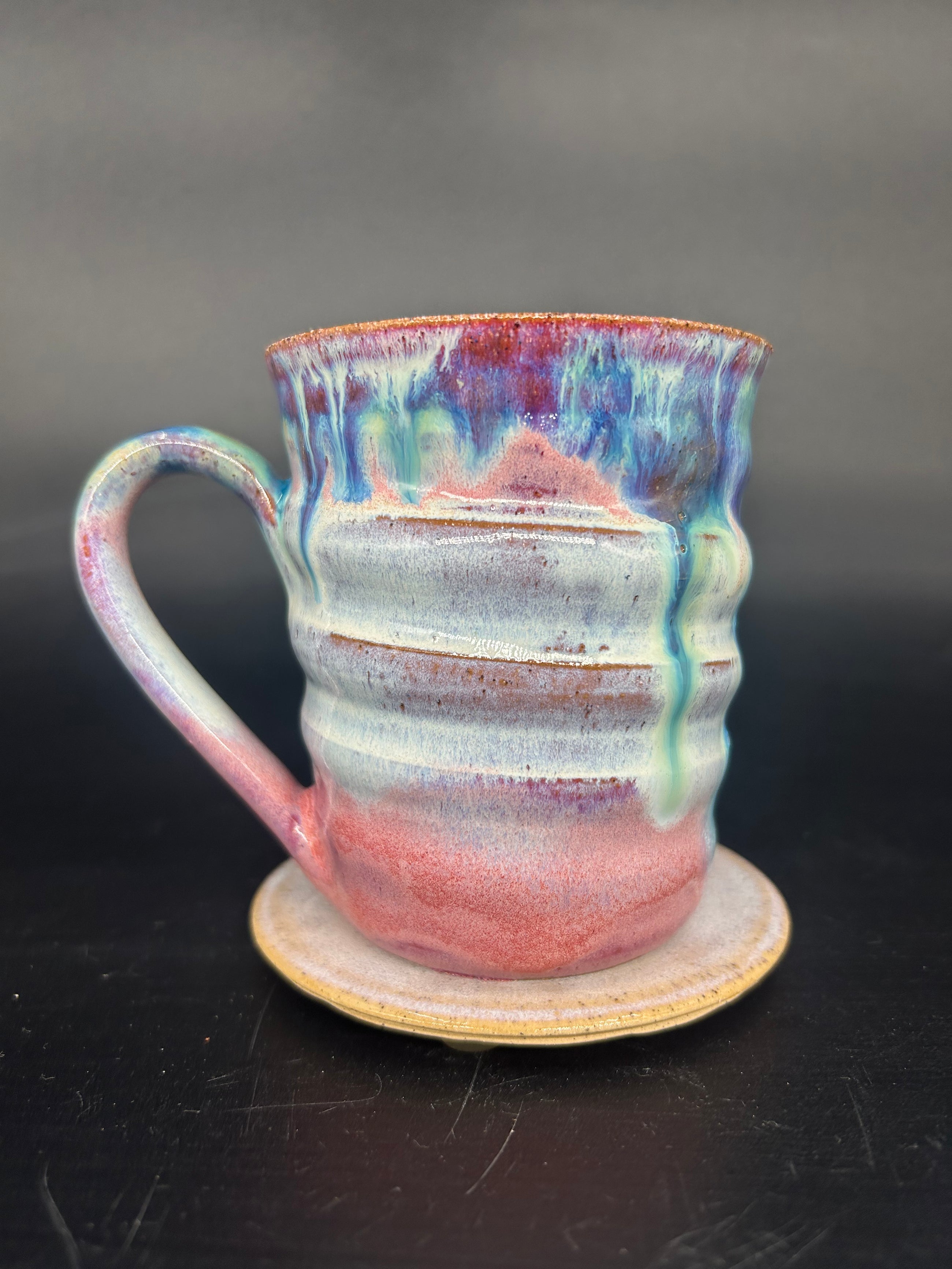 MEDIUM Bubble azure glaze mug 24