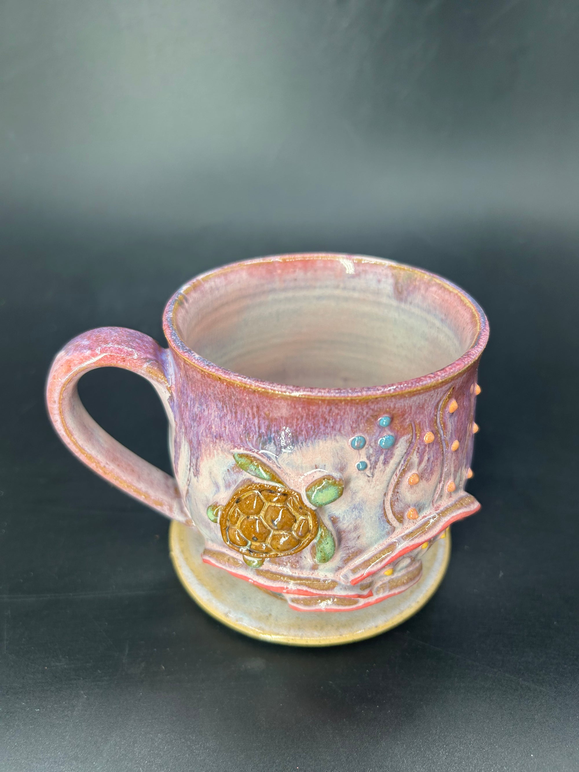 MEDIUM turtle coral mug