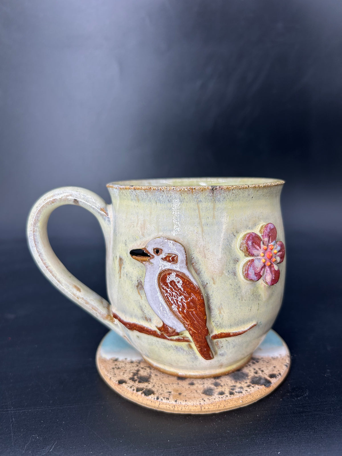 MEDIUM Australian kookaburra/ flower mug 5