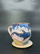 MEDIUM whale shark coral wrap around mug 8