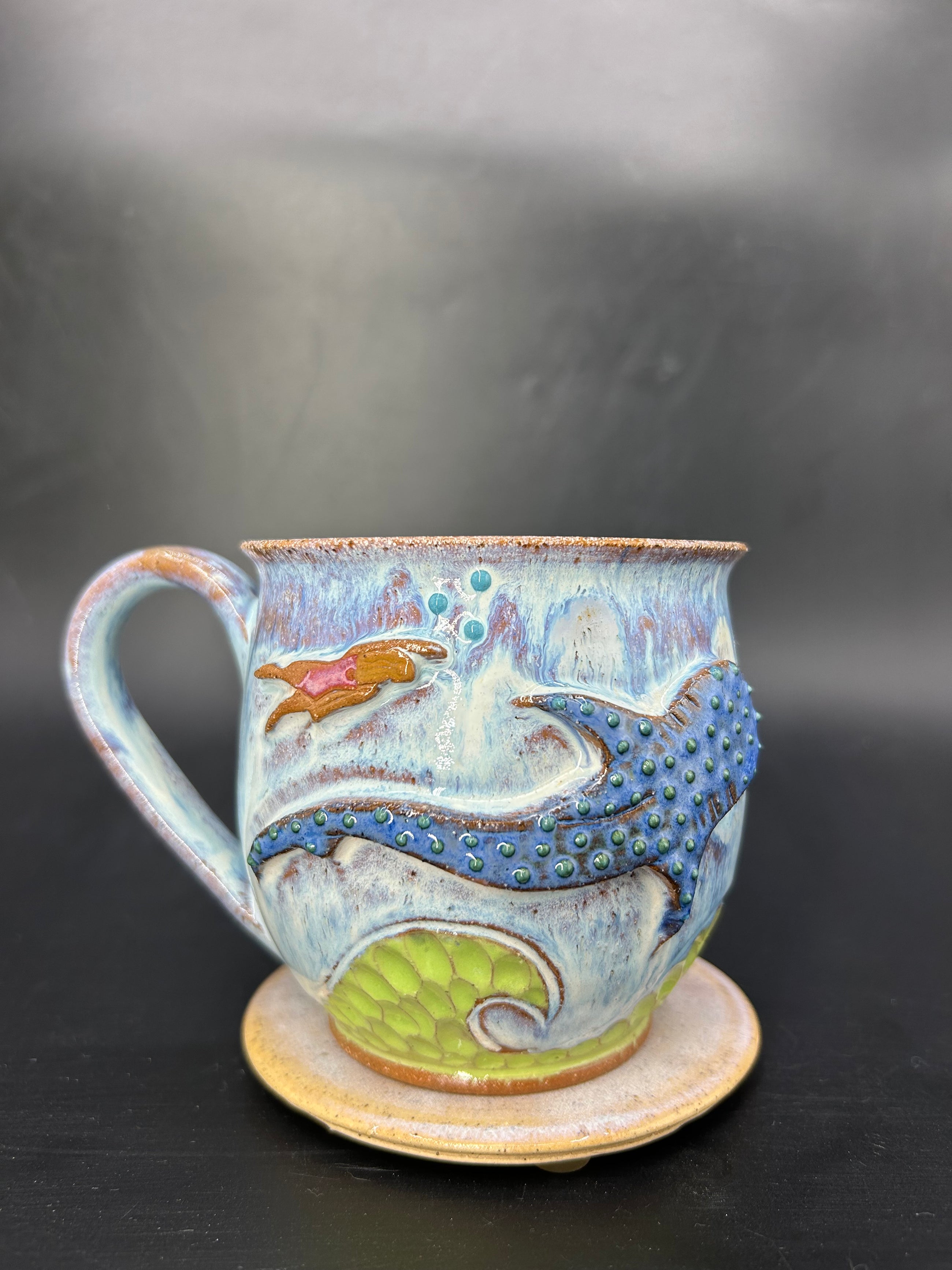 MEDIUM whale shark / swimmer mug 2