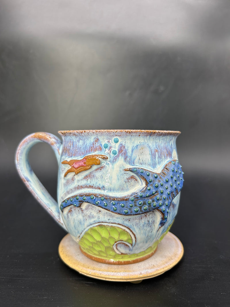 MEDIUM whale shark / swimmer mug 2