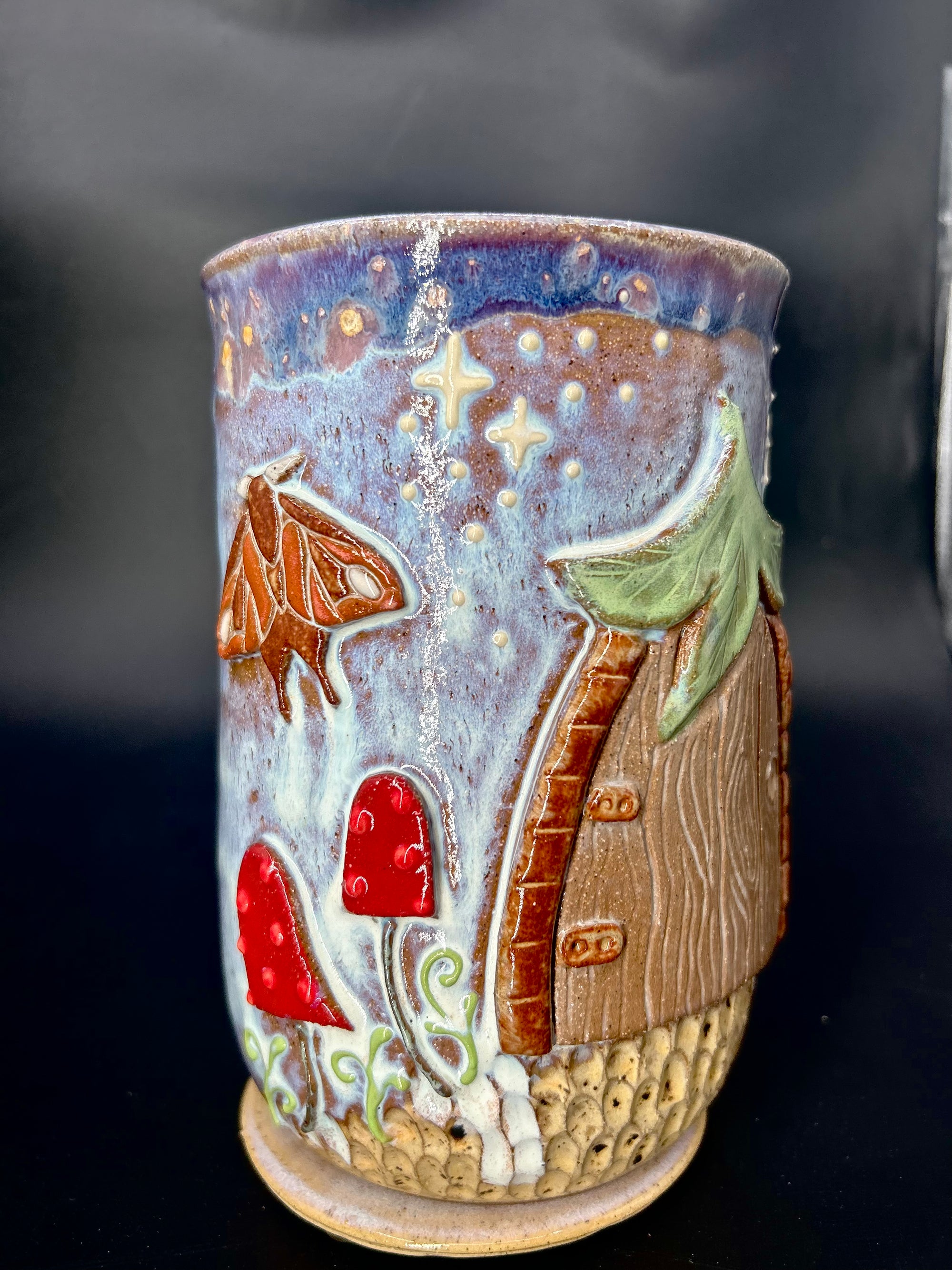 NEW - fairy door / Moth - mushroom VASE