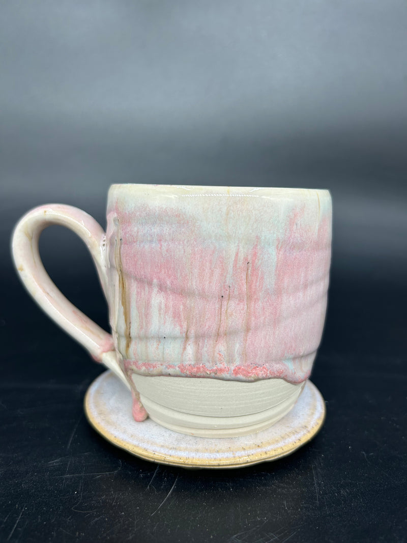 MEDIUM Textured pink drippy mug 9