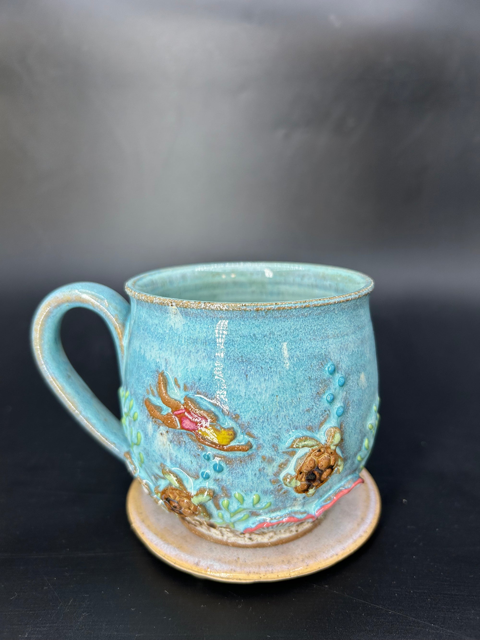 MEDIUM turtle / swimmer mug 11
