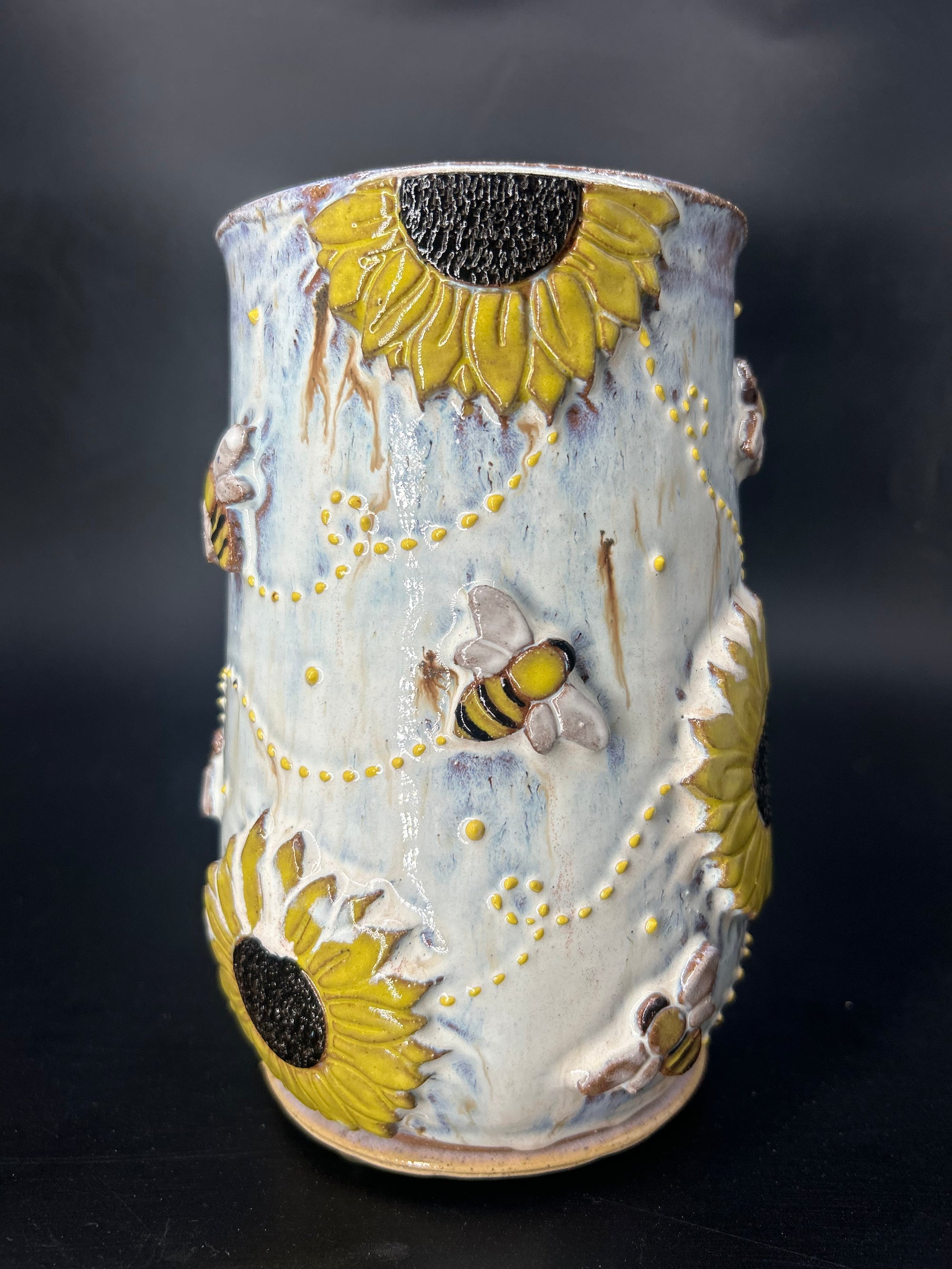 Sunflower / bee VASE