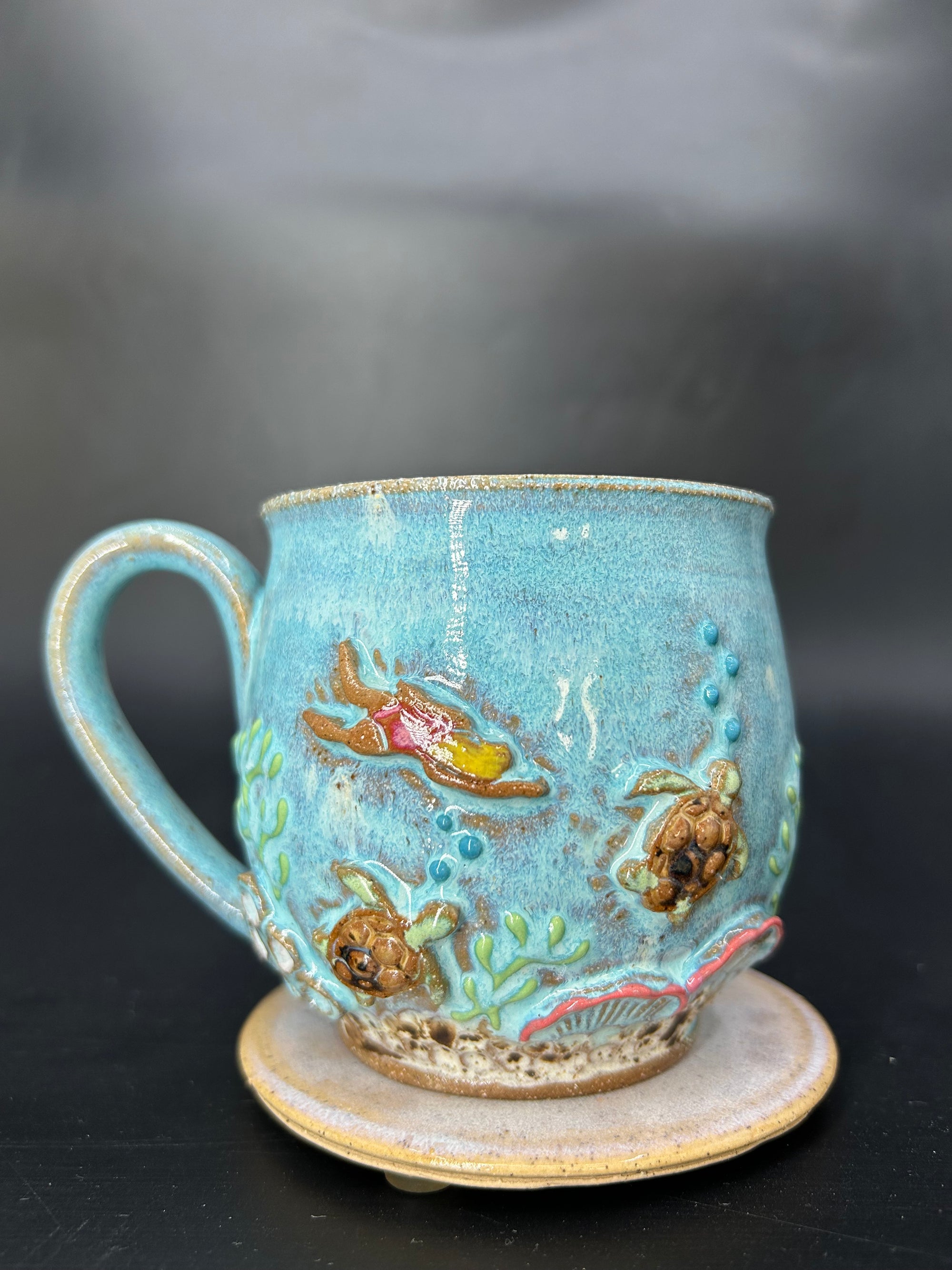 MEDIUM turtle / swimmer mug 11