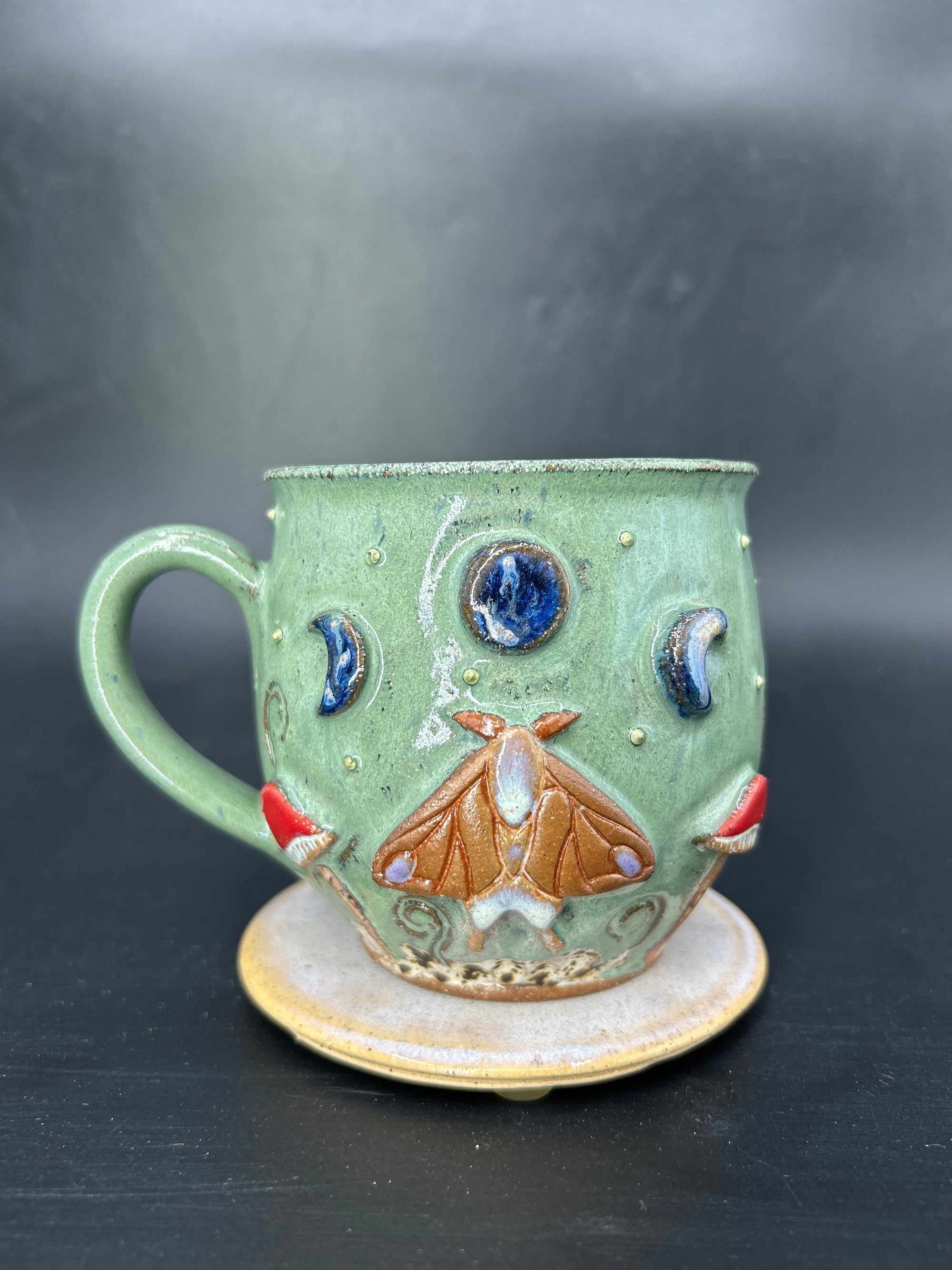 MEDIUM Moon Moth / mushroom mug 9