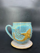 MEDIUM leopard shark coral mug 1