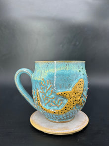 MEDIUM leopard shark coral mug 1