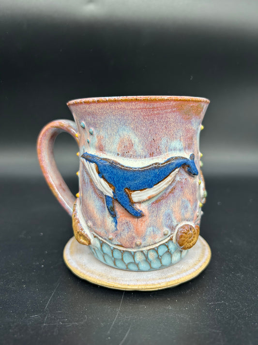 MEDIUM wrap around whale / turtle / mermaid tail mug 19