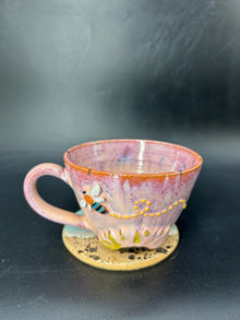 SMALL bee / flower coffee cup