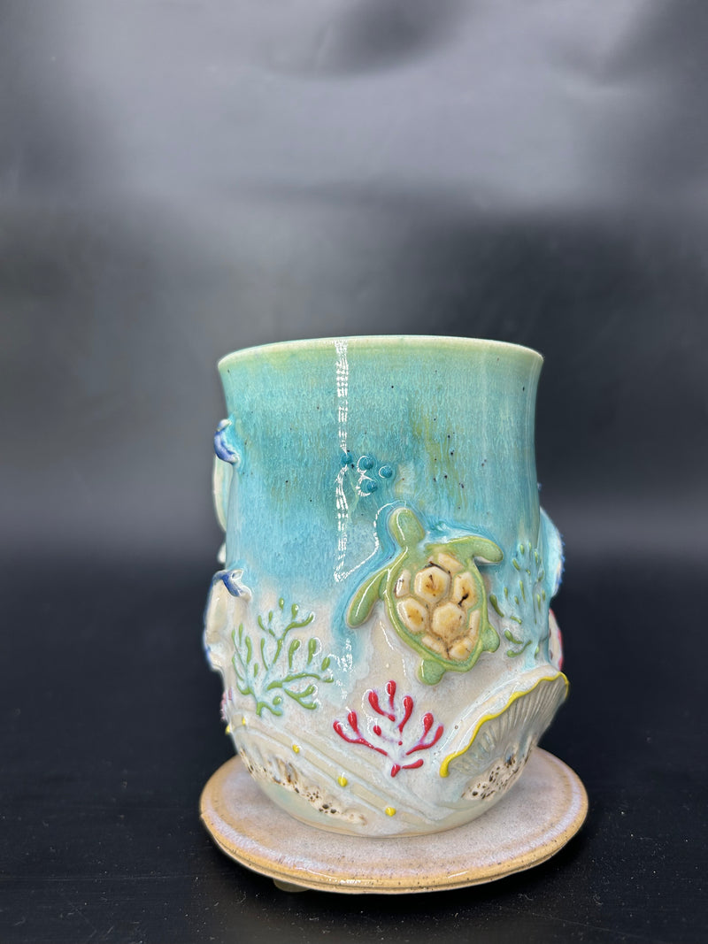 LARGE WRAP AROUND whale / whaleshark / turtle mug 18