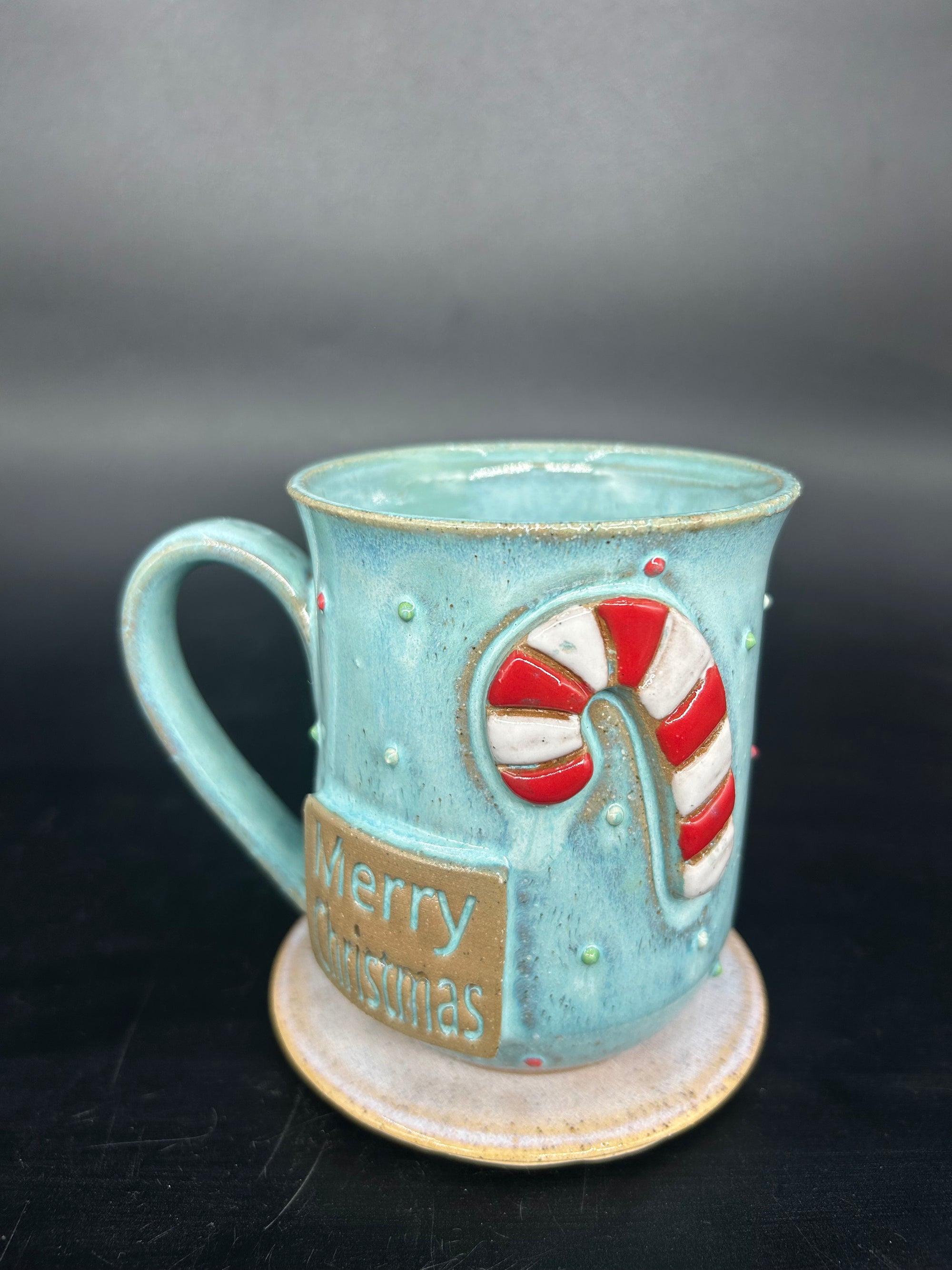 MEDIUM candy cane mug 10 - MERRY CHRISTMAS