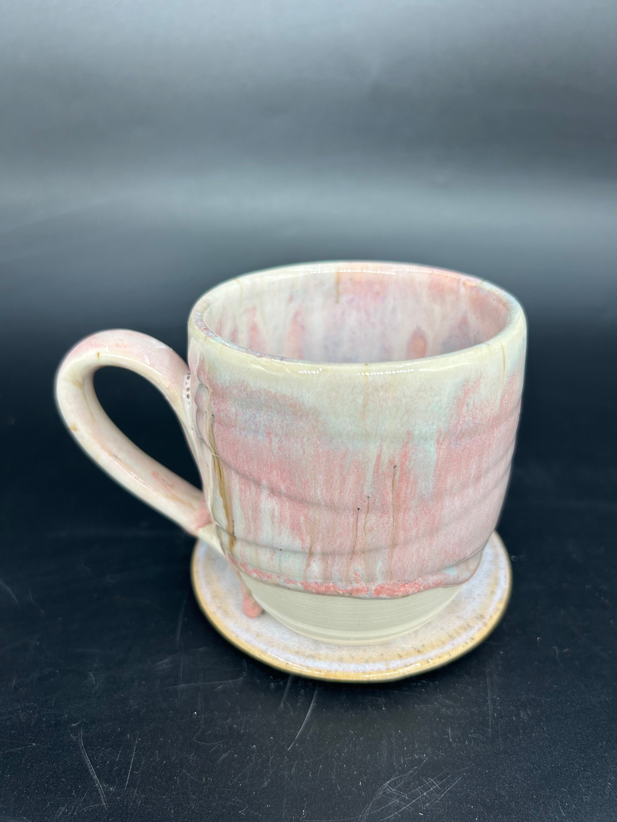 MEDIUM Textured pink drippy mug 9